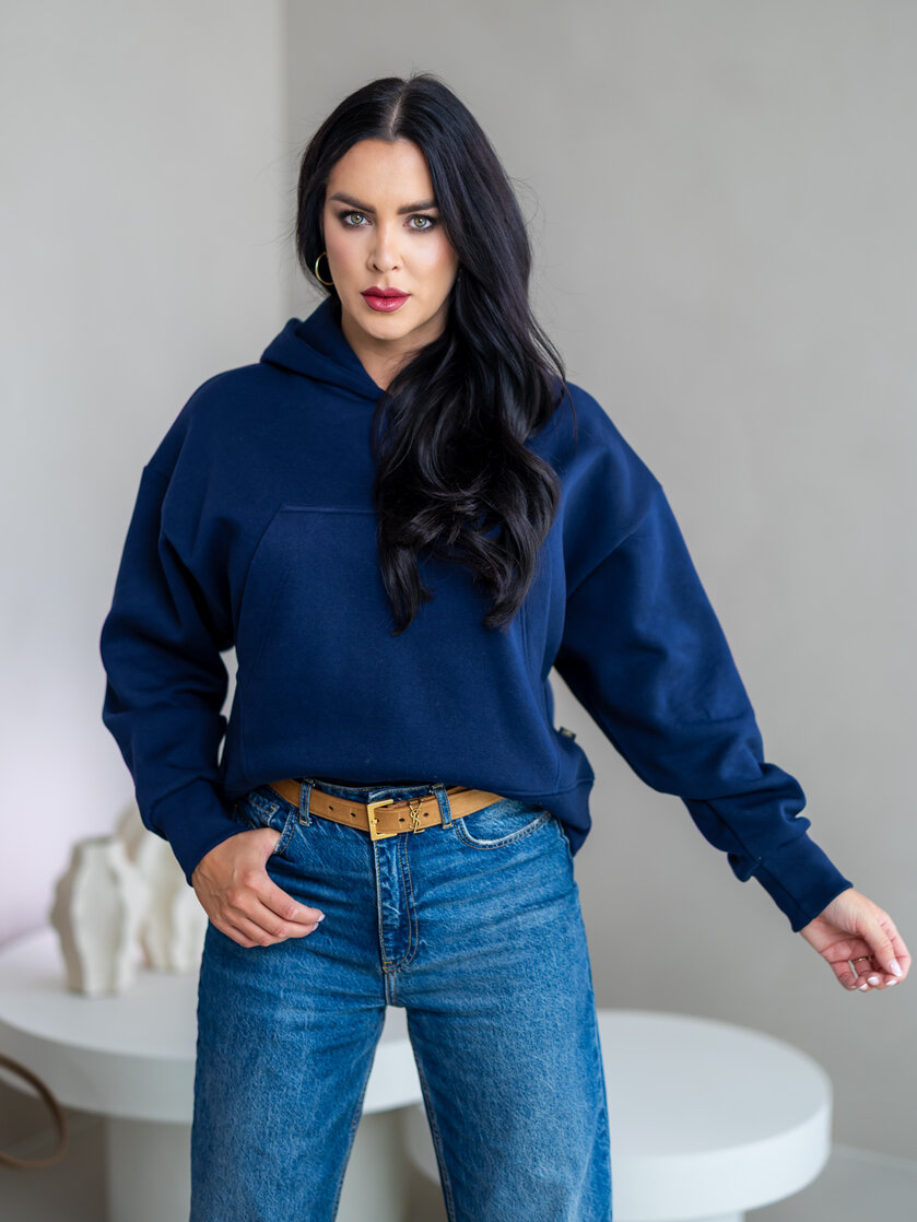 OVERSIZE MIKINA “ARIANNA” - ZÁKLADNÁ DĹŽKA - S VRECKOM A KAPUCŇOU