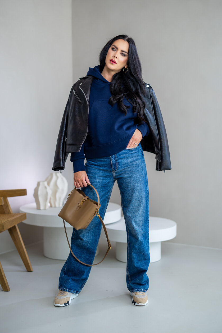 OVERSIZE MIKINA “ARIANNA” - ZÁKLADNÁ DĹŽKA - S VRECKOM A KAPUCŇOU