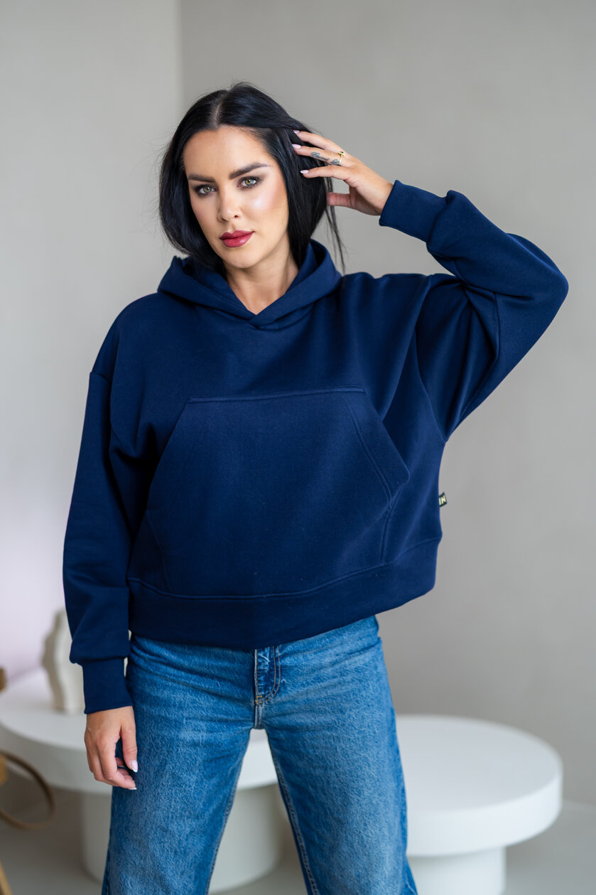 OVERSIZE MIKINA “ARIANNA” - ZÁKLADNÁ DĹŽKA - S VRECKOM A KAPUCŇOU