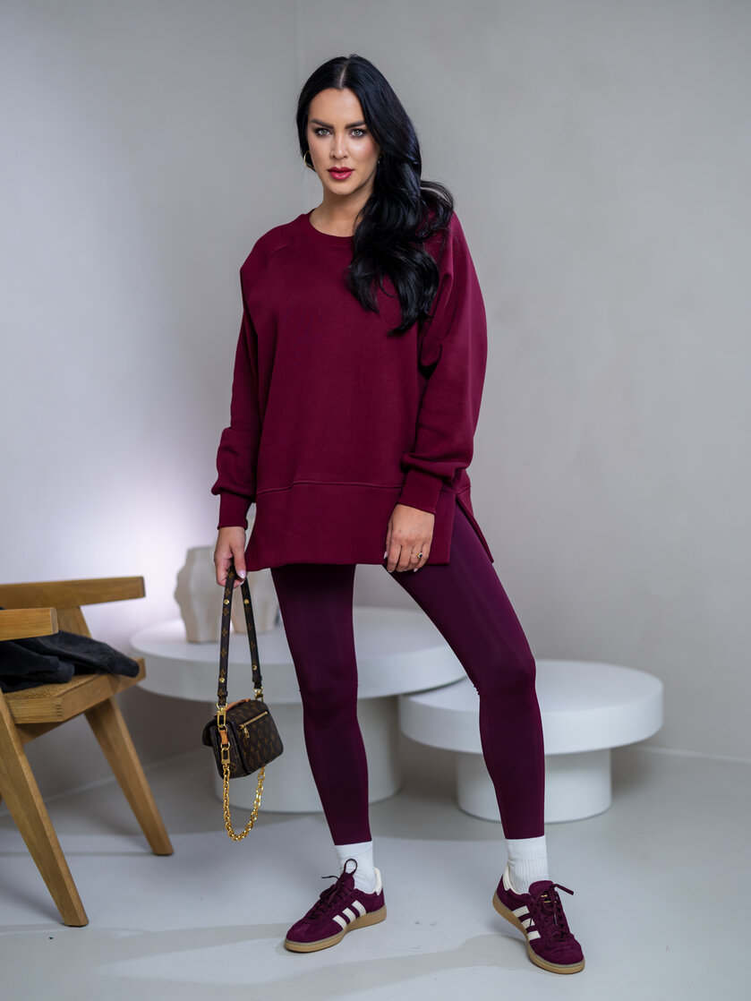 OVERSIZE MIKINA S RÁZPORKAMI “HEIDI” - HLADKÁ