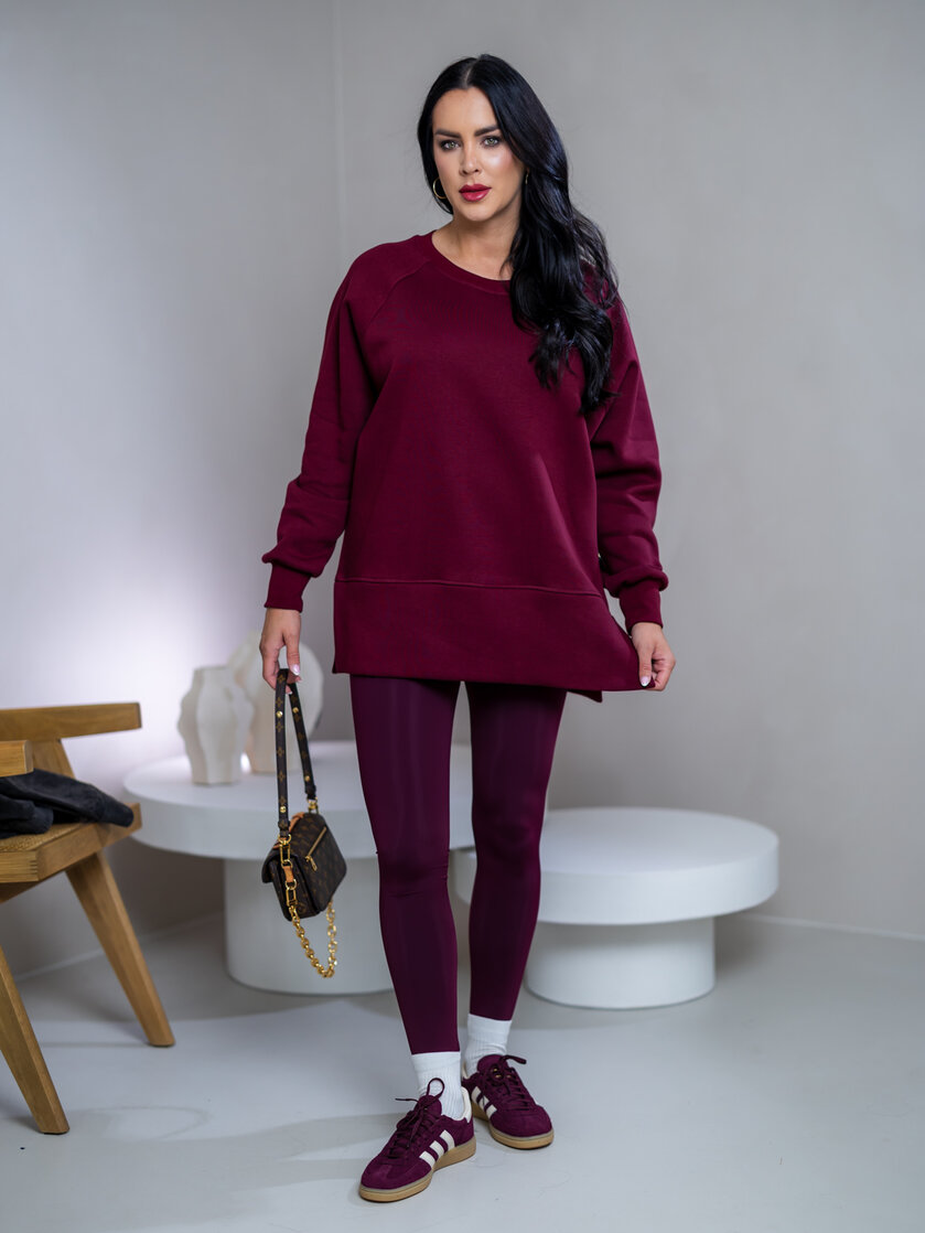 OVERSIZE MIKINA S RÁZPORKAMI “HEIDI” - HLADKÁ