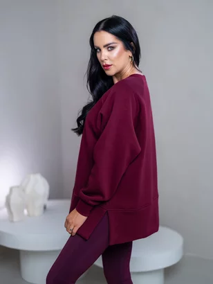 OVERSIZE MIKINA S RÁZPORKAMI “HEIDI” - HLADKÁ