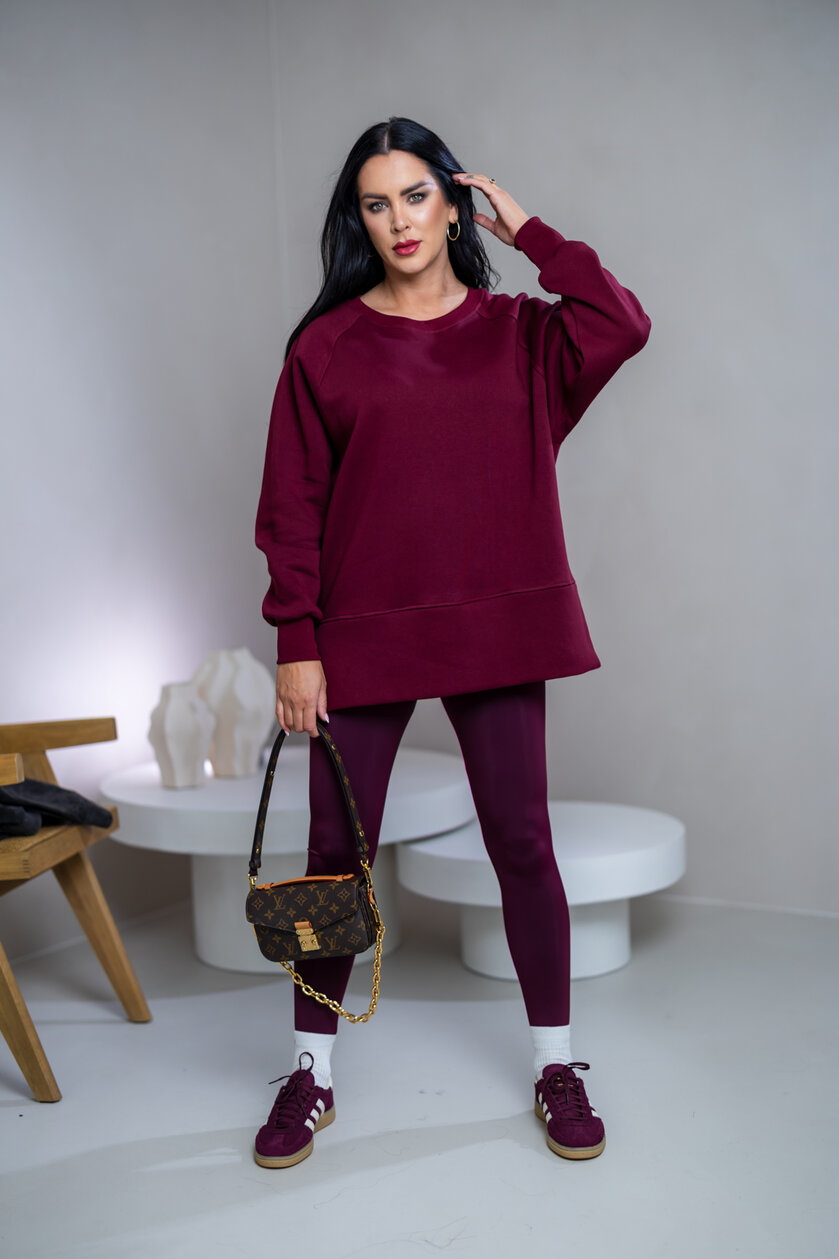 OVERSIZE MIKINA S RÁZPORKAMI “HEIDI” - HLADKÁ
