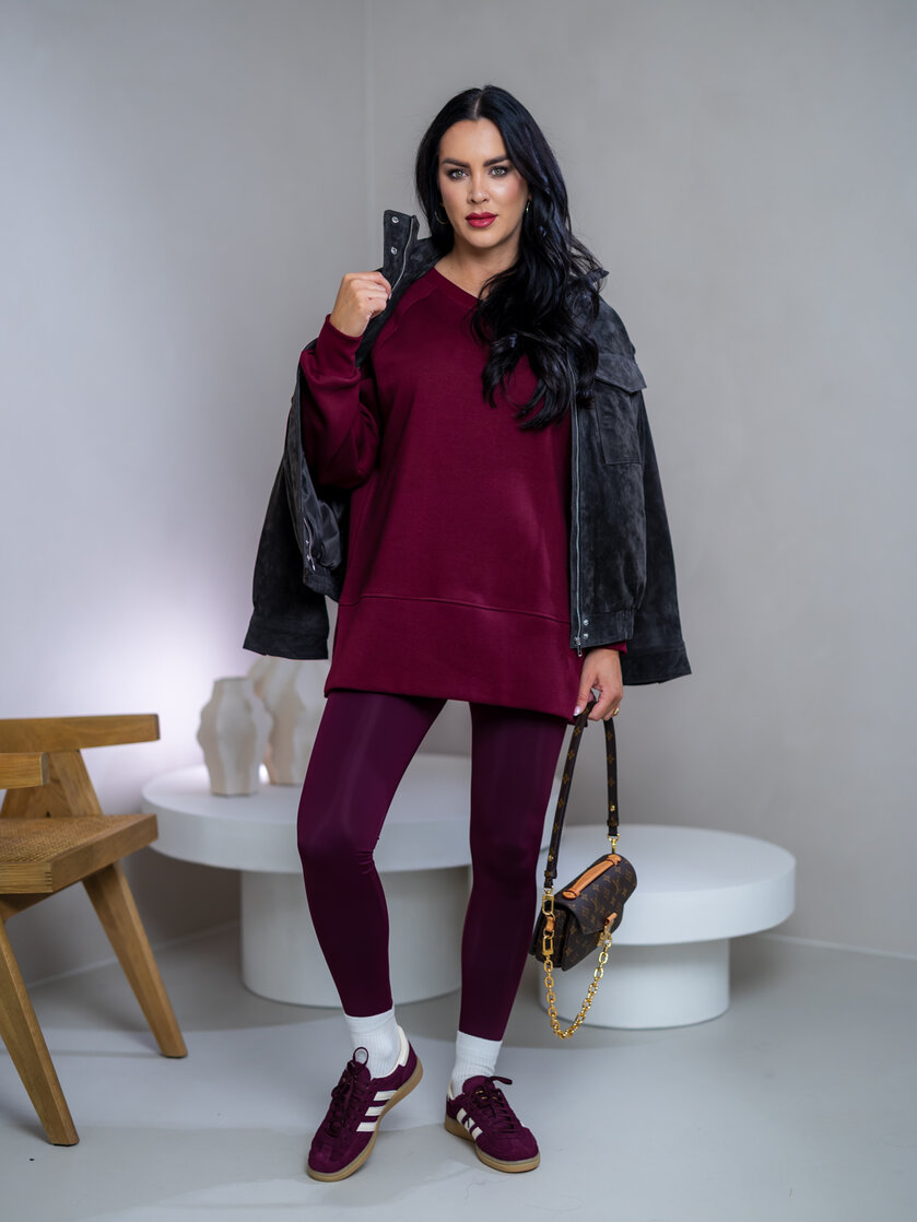 OVERSIZE MIKINA S RÁZPORKAMI “HEIDI” - HLADKÁ