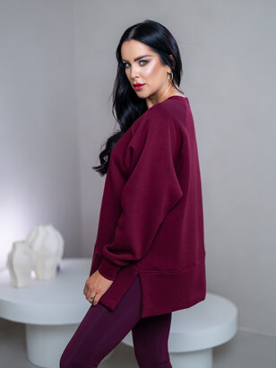 OVERSIZE MIKINA S RÁZPORKAMI “HEIDI” - HLADKÁ