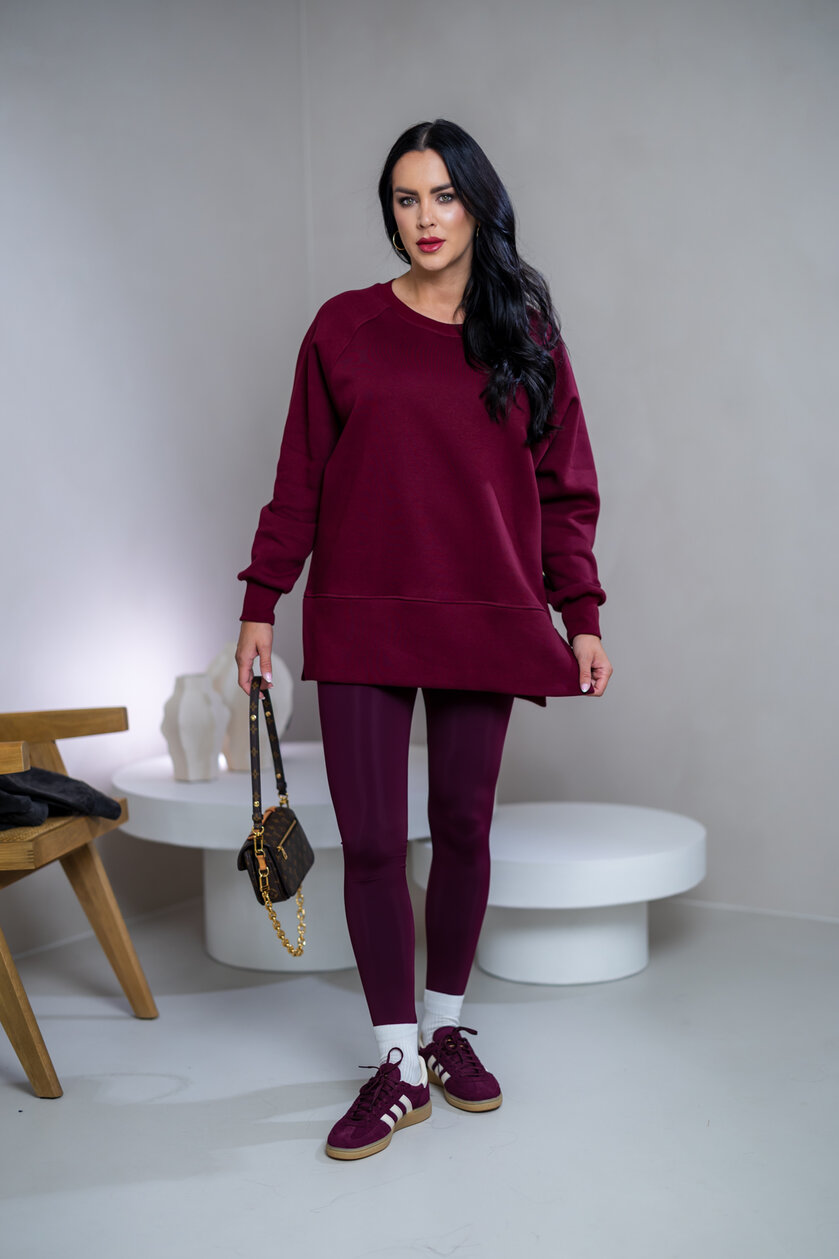 OVERSIZE MIKINA S RÁZPORKAMI “HEIDI” - HLADKÁ