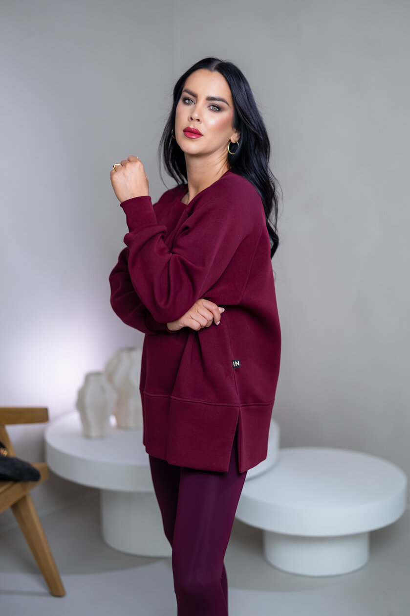 OVERSIZE MIKINA S RÁZPORKAMI “HEIDI” - HLADKÁ