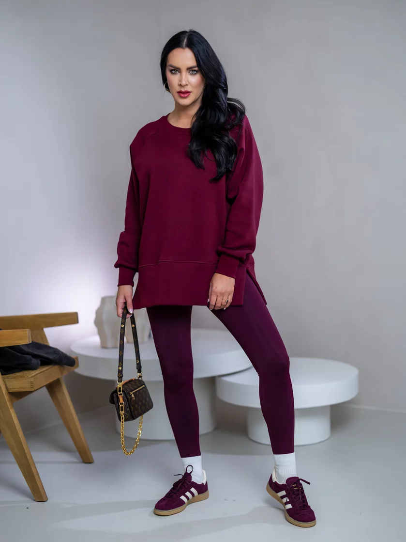 OVERSIZE MIKINA S RÁZPORKAMI “HEIDI” - HLADKÁ