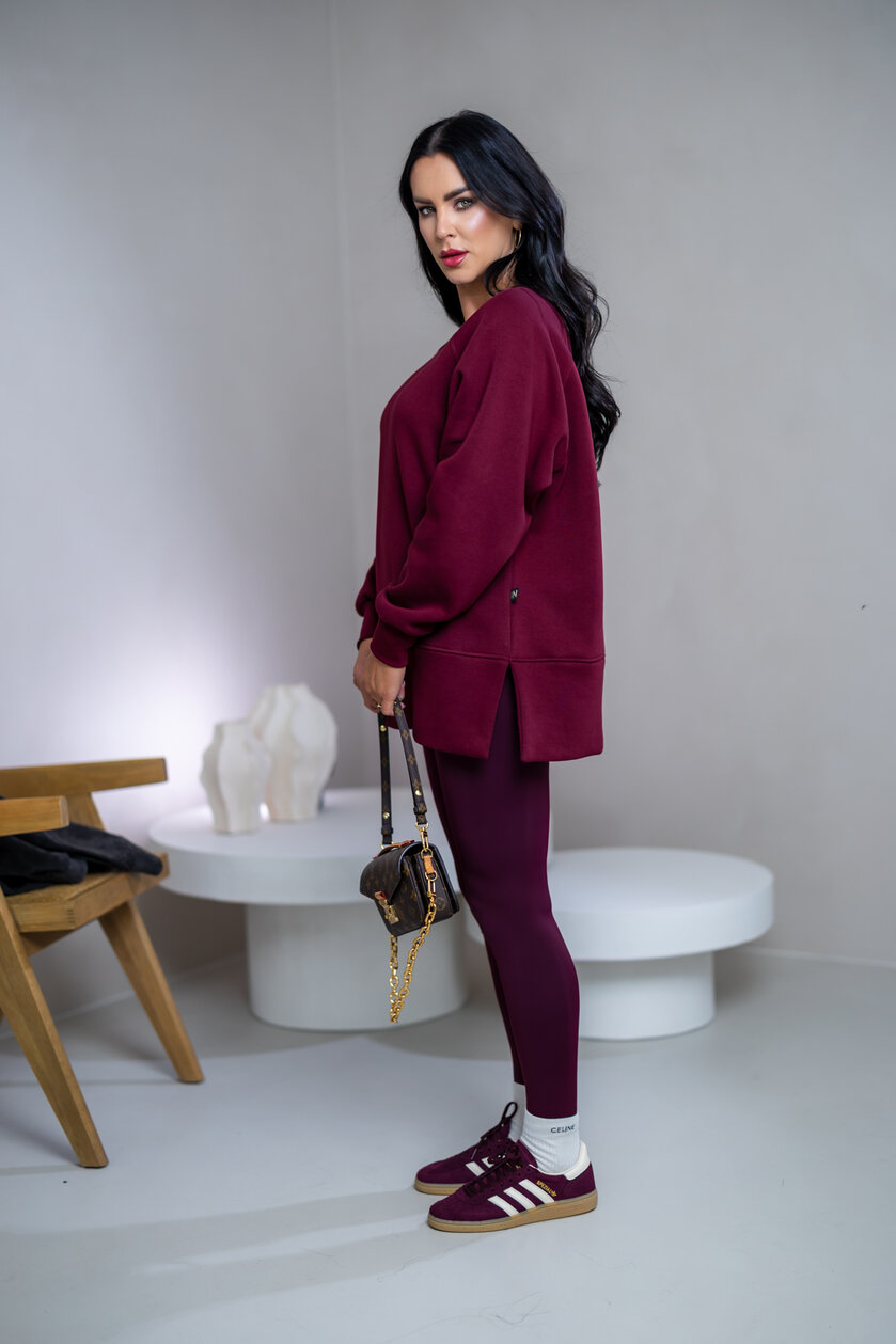 OVERSIZE MIKINA S RÁZPORKAMI “HEIDI” - HLADKÁ