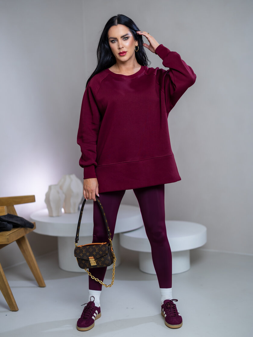 OVERSIZE MIKINA S RÁZPORKAMI “HEIDI” - HLADKÁ