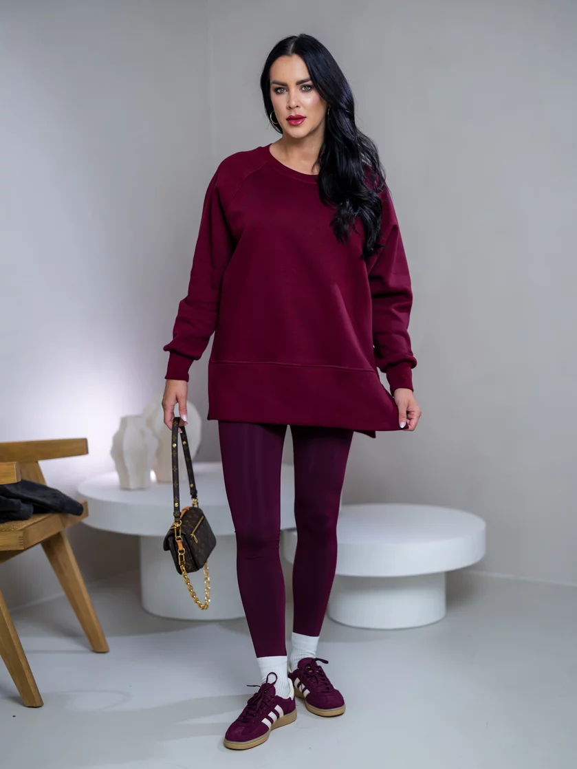 OVERSIZE MIKINA S RÁZPORKAMI “HEIDI” - HLADKÁ