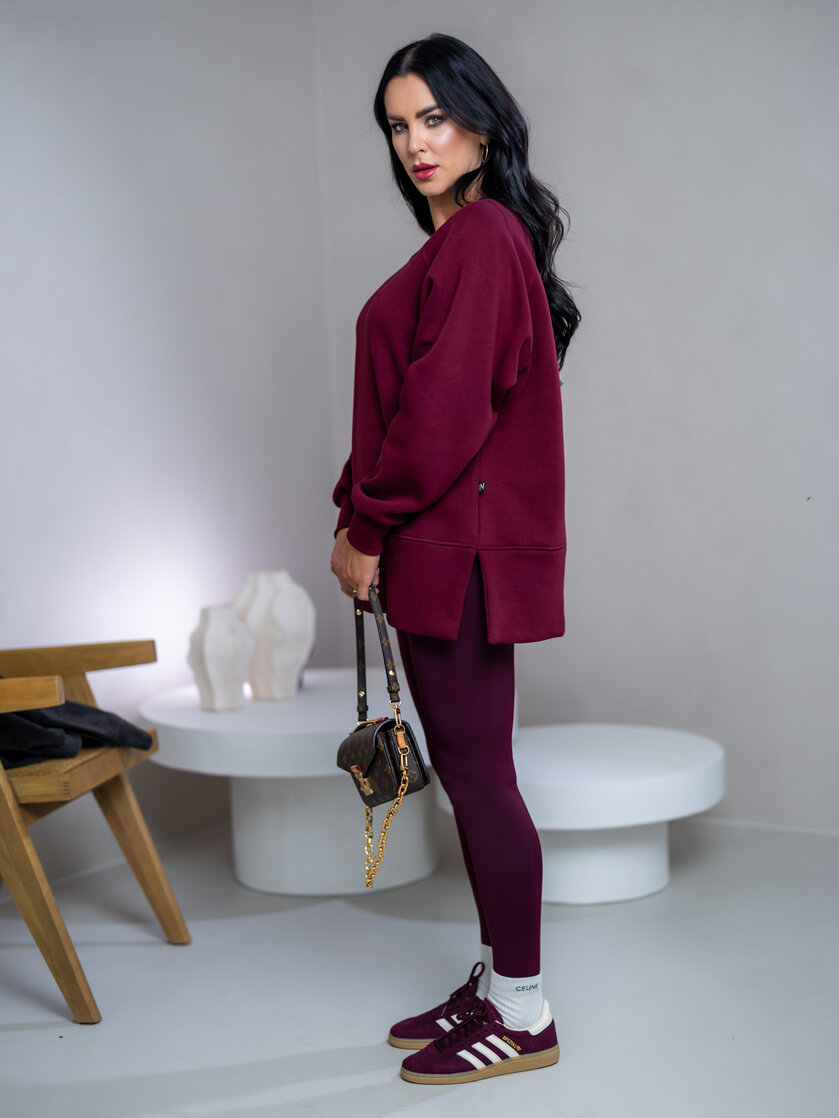 OVERSIZE MIKINA S RÁZPORKAMI “HEIDI” - HLADKÁ