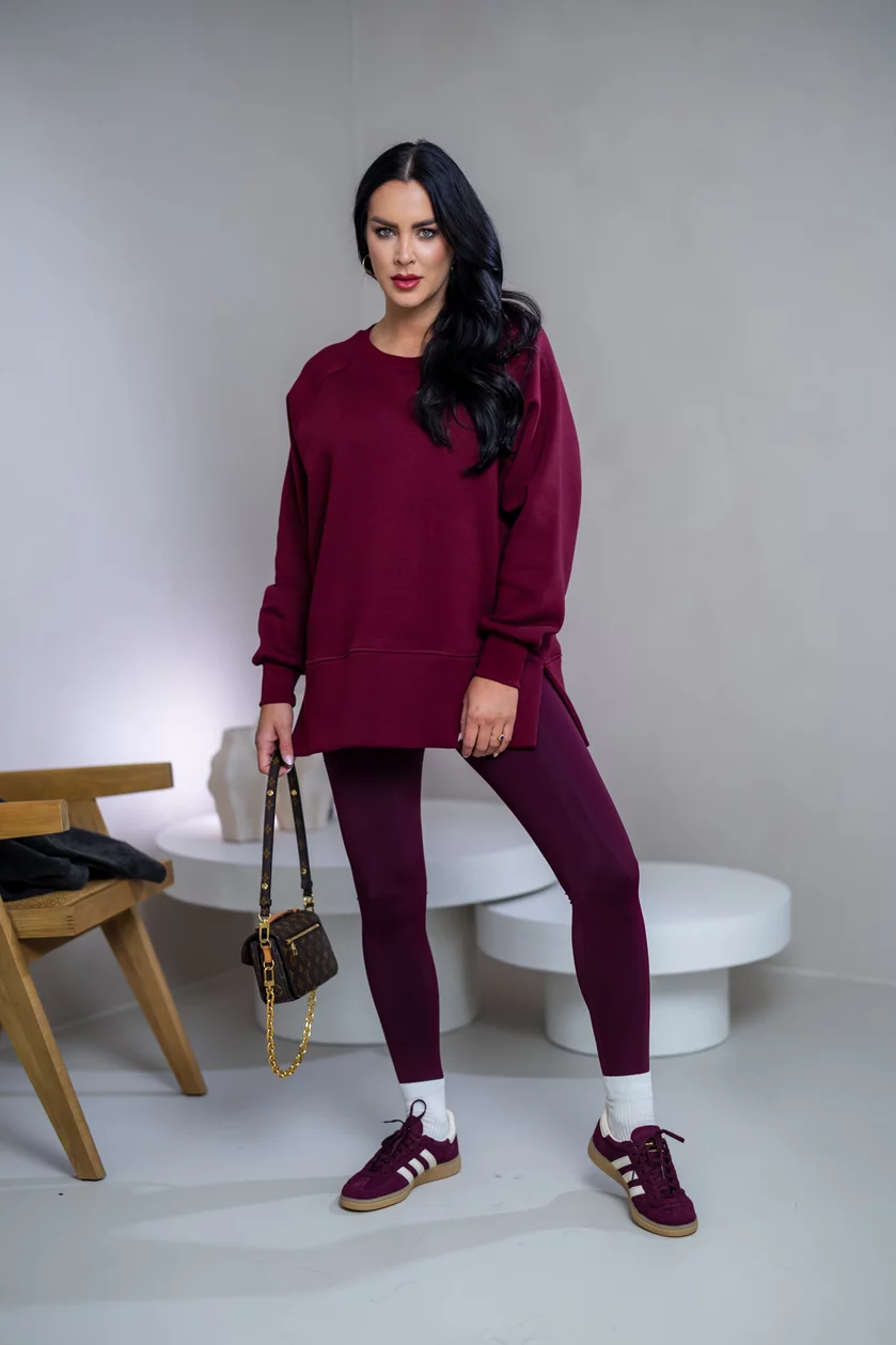 OVERSIZE MIKINA S RÁZPORKAMI “HEIDI” - HLADKÁ