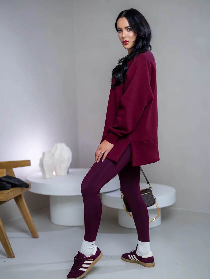 OVERSIZE MIKINA S RÁZPORKAMI “HEIDI” - HLADKÁ