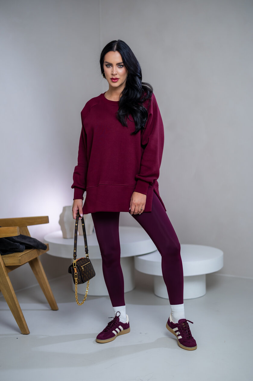 OVERSIZE MIKINA S RÁZPORKAMI “HEIDI” - HLADKÁ