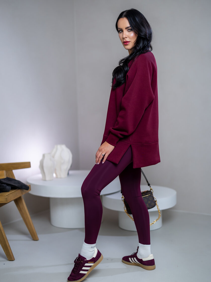 OVERSIZE MIKINA S RÁZPORKAMI “HEIDI” - HLADKÁ