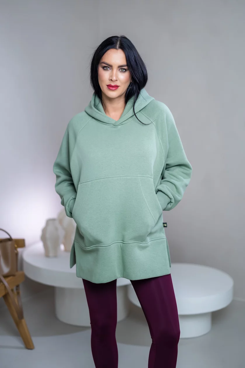 OVERSIZE MIKINA S RÁZPORKAMI “HEIDI” - S VRECKOM A KAPUCŇOU
