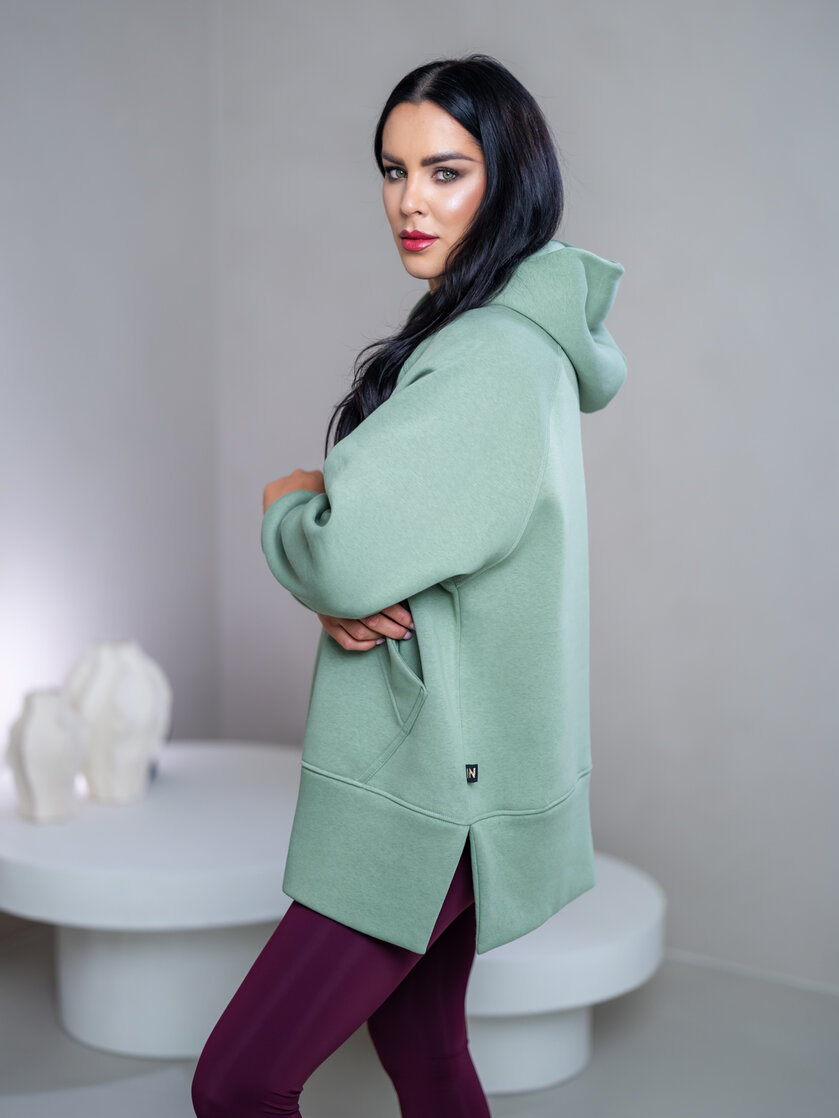 OVERSIZE MIKINA S RÁZPORKAMI “HEIDI” - S VRECKOM A KAPUCŇOU