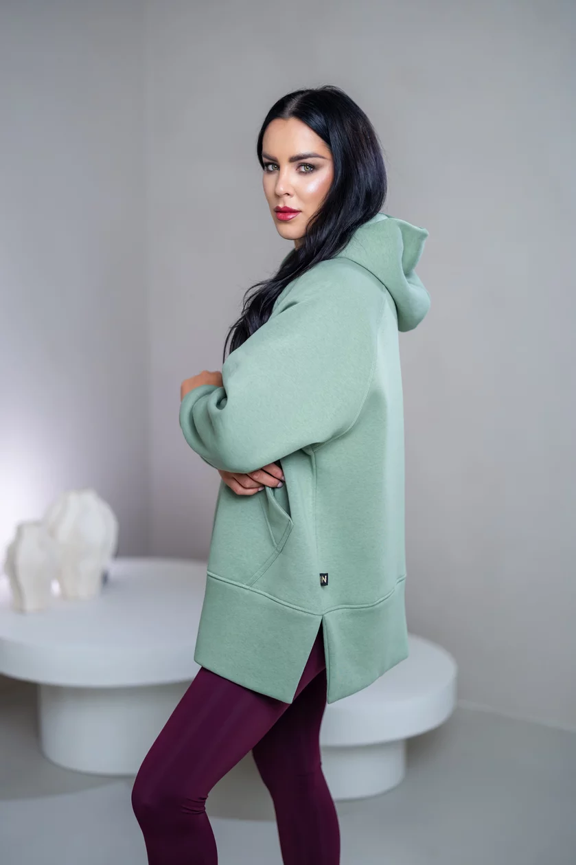 OVERSIZE MIKINA S RÁZPORKAMI “HEIDI” - S VRECKOM A KAPUCŇOU