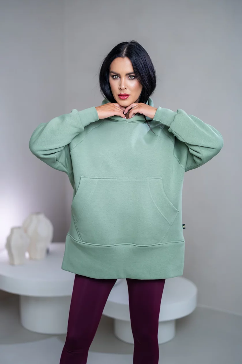 OVERSIZE MIKINA S RÁZPORKAMI “HEIDI” - S VRECKOM A KAPUCŇOU
