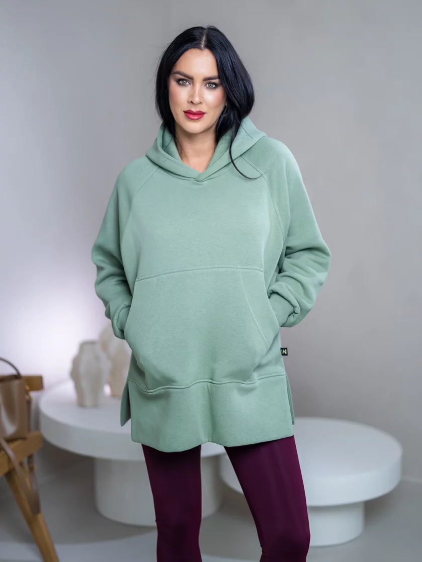 OVERSIZE MIKINA S RÁZPORKAMI “HEIDI” - S VRECKOM A KAPUCŇOU
