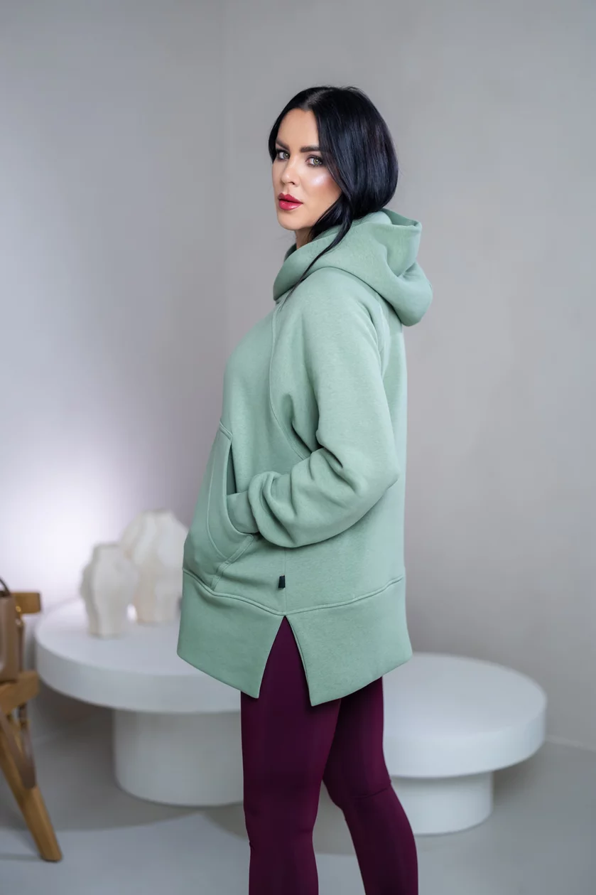 OVERSIZE MIKINA S RÁZPORKAMI “HEIDI” - S VRECKOM A KAPUCŇOU