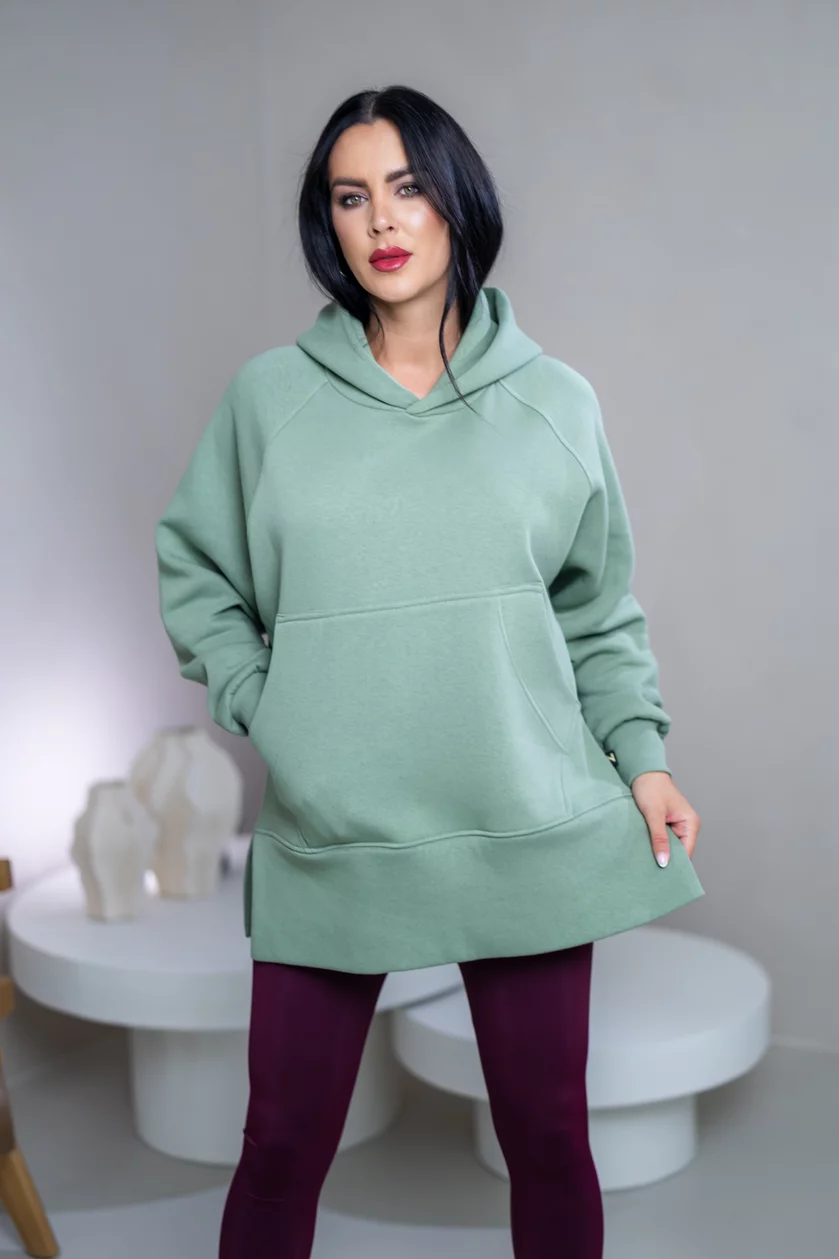 OVERSIZE MIKINA S RÁZPORKAMI “HEIDI” - S VRECKOM A KAPUCŇOU