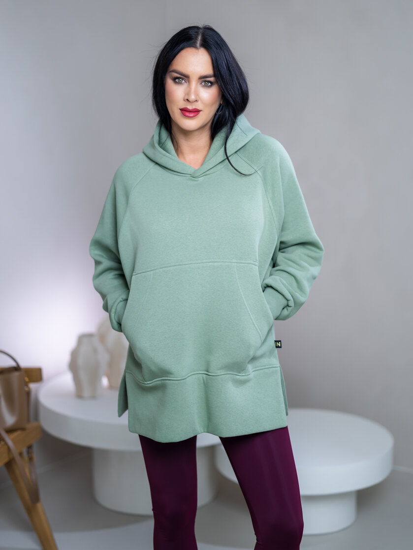 OVERSIZE MIKINA S RÁZPORKAMI “HEIDI” - S VRECKOM A KAPUCŇOU