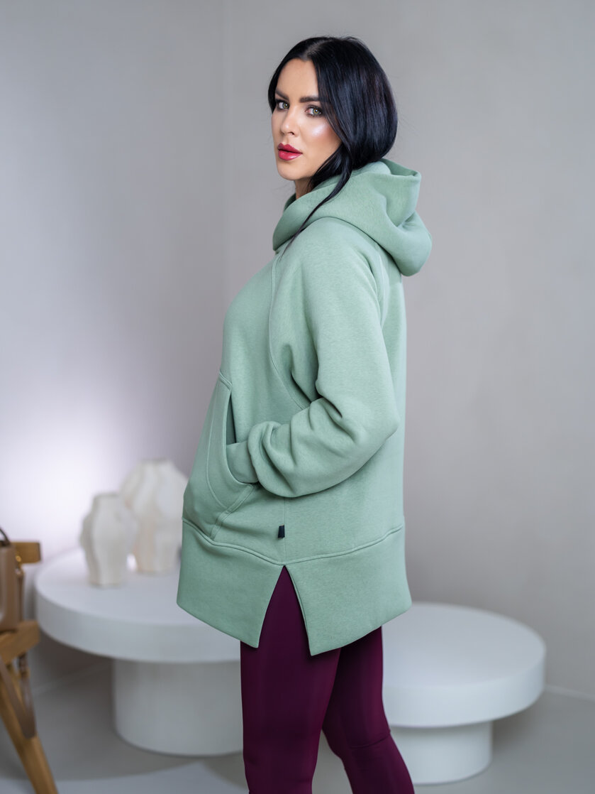 OVERSIZE MIKINA S RÁZPORKAMI “HEIDI” - S VRECKOM A KAPUCŇOU