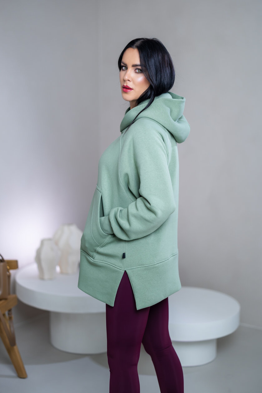 OVERSIZE MIKINA S RÁZPORKAMI “HEIDI” - S VRECKOM A KAPUCŇOU