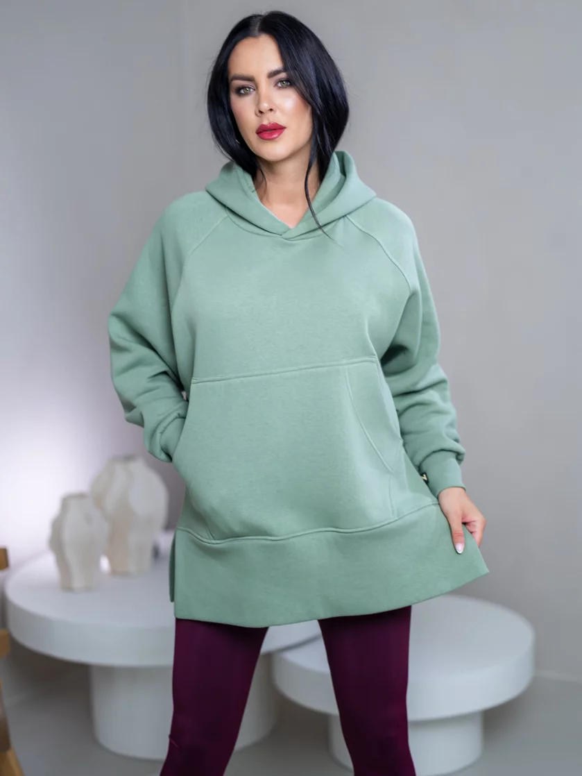 OVERSIZE MIKINA S RÁZPORKAMI “HEIDI” - S VRECKOM A KAPUCŇOU