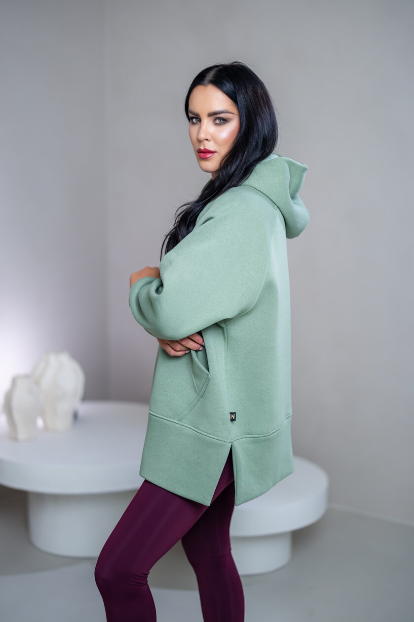 OVERSIZE MIKINA S RÁZPORKAMI “HEIDI” - S VRECKOM A KAPUCŇOU