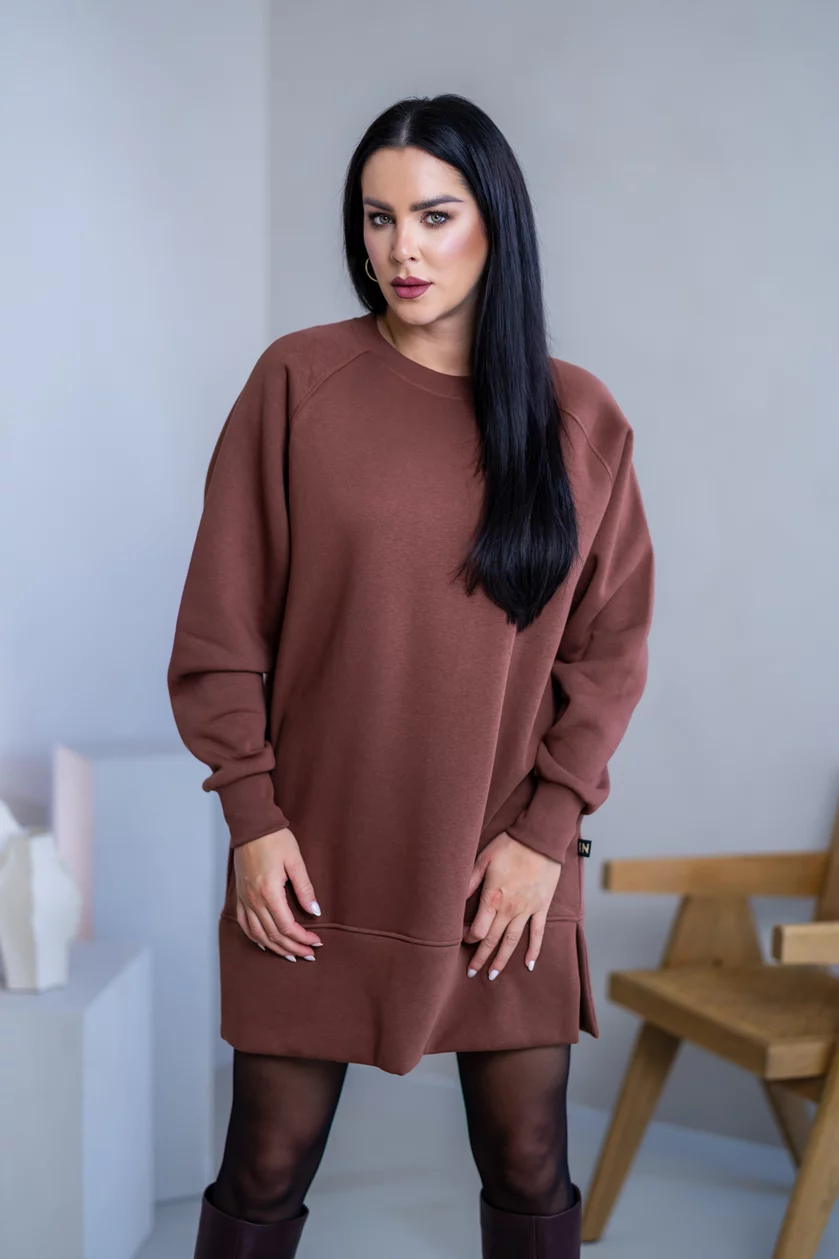 OVERSIZE MIKINOŠATY “HEIDI” - HLADKÉ S RÁZPORKAMI