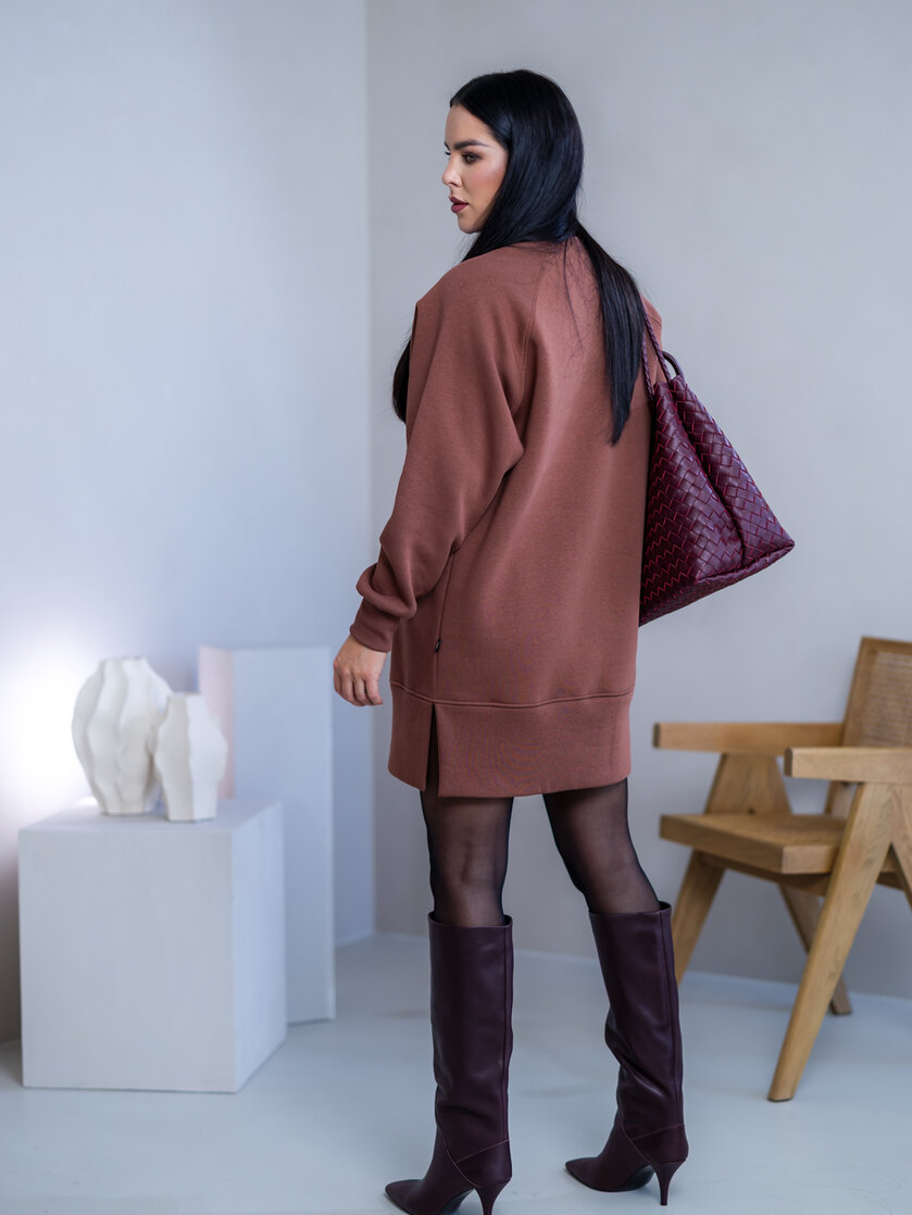 OVERSIZE MIKINOŠATY “HEIDI” - HLADKÉ S RÁZPORKAMI