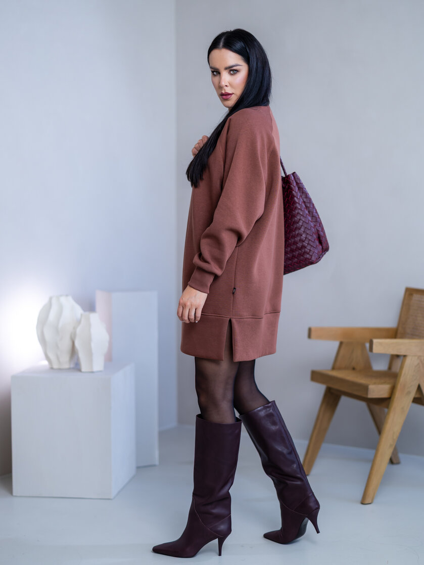 OVERSIZE MIKINOŠATY “HEIDI” - HLADKÉ S RÁZPORKAMI