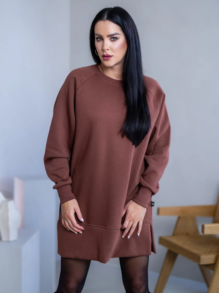 OVERSIZE MIKINOŠATY “HEIDI” - HLADKÉ S RÁZPORKAMI