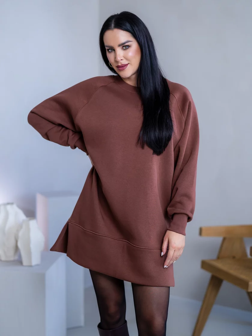 OVERSIZE MIKINOŠATY “HEIDI” - HLADKÉ S RÁZPORKAMI