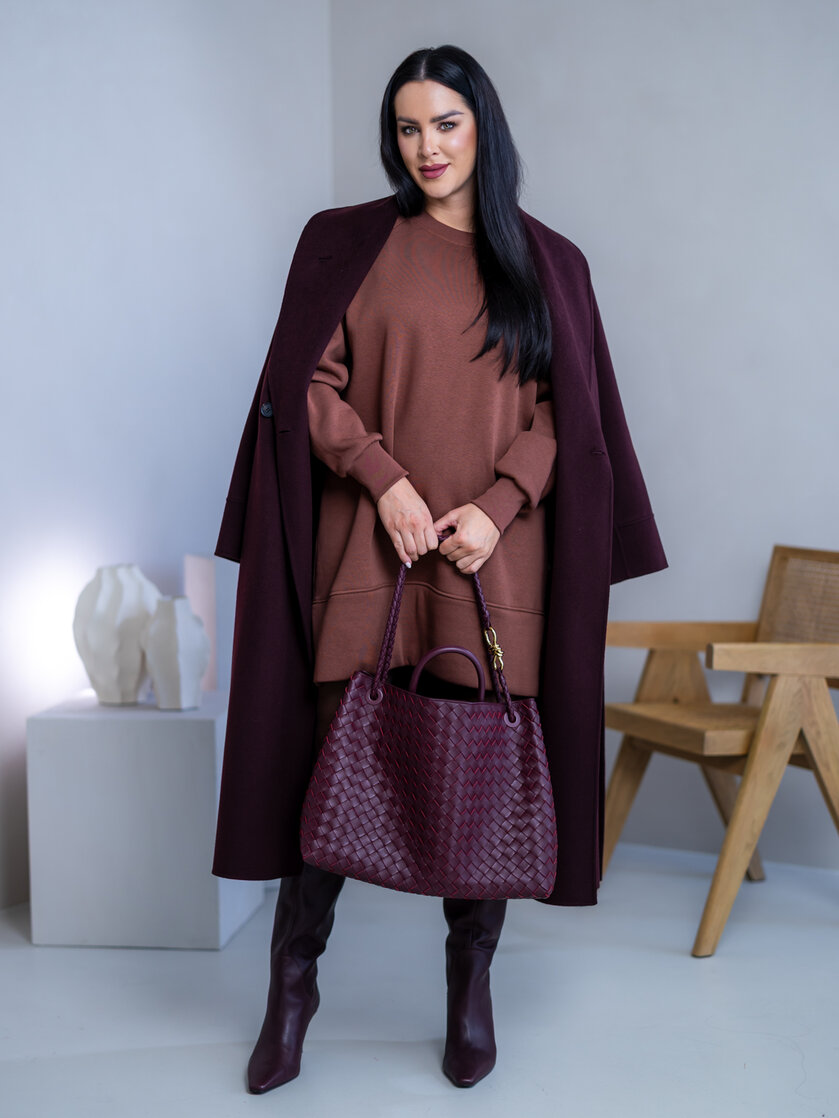 OVERSIZE MIKINOŠATY “HEIDI” - HLADKÉ S RÁZPORKAMI