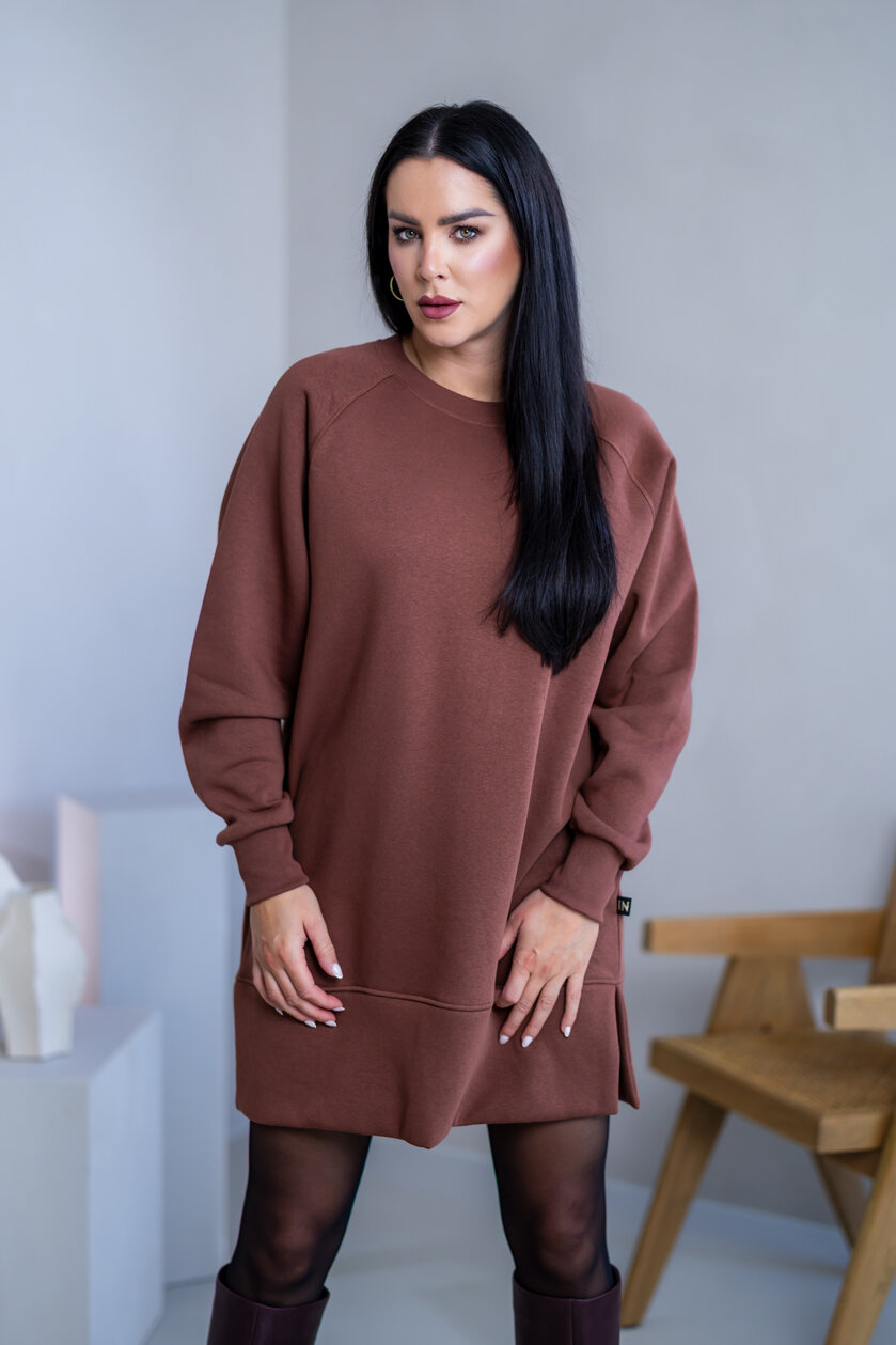 OVERSIZE MIKINOŠATY “HEIDI” - HLADKÉ S RÁZPORKAMI