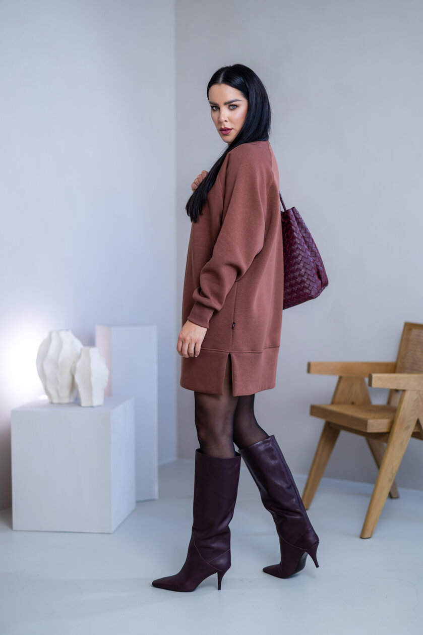 OVERSIZE MIKINOŠATY “HEIDI” - HLADKÉ S RÁZPORKAMI