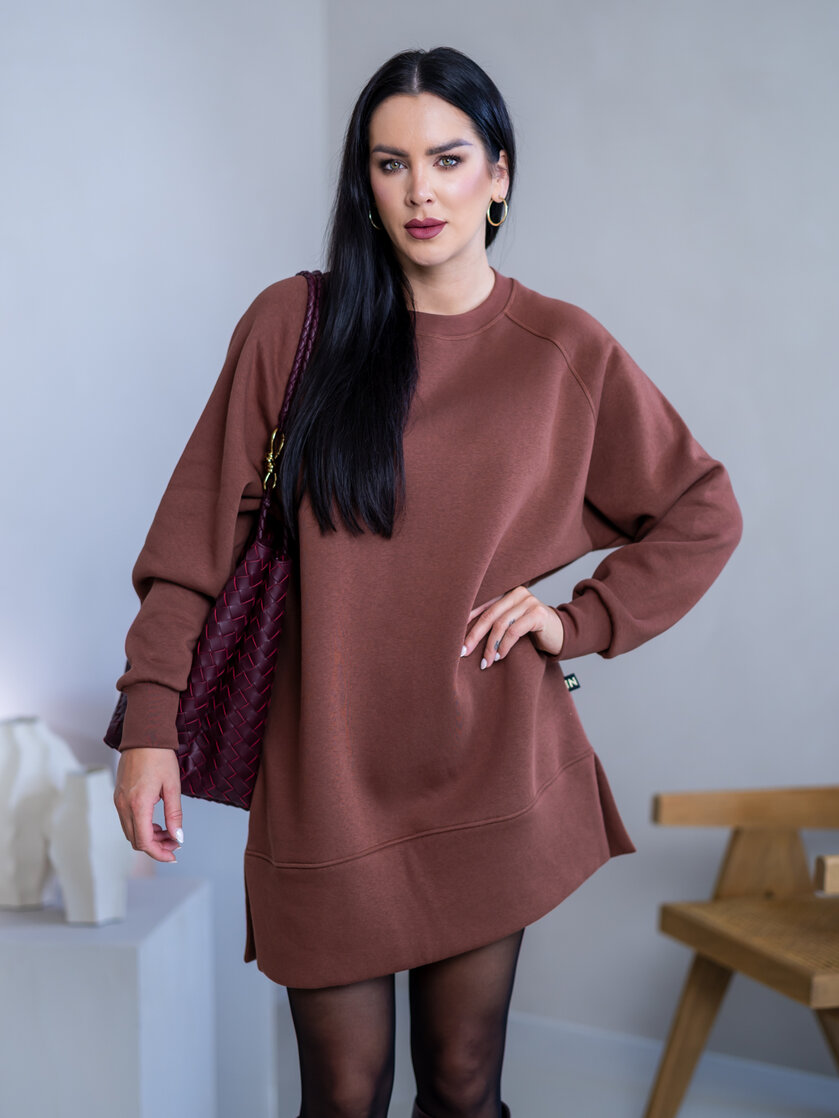 OVERSIZE MIKINOŠATY “HEIDI” - HLADKÉ S RÁZPORKAMI