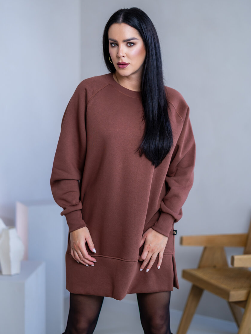 OVERSIZE MIKINOŠATY “HEIDI” - HLADKÉ S RÁZPORKAMI