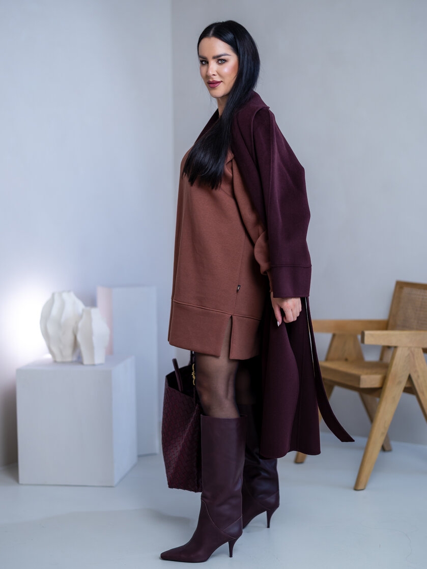 OVERSIZE MIKINOŠATY “HEIDI” - HLADKÉ S RÁZPORKAMI