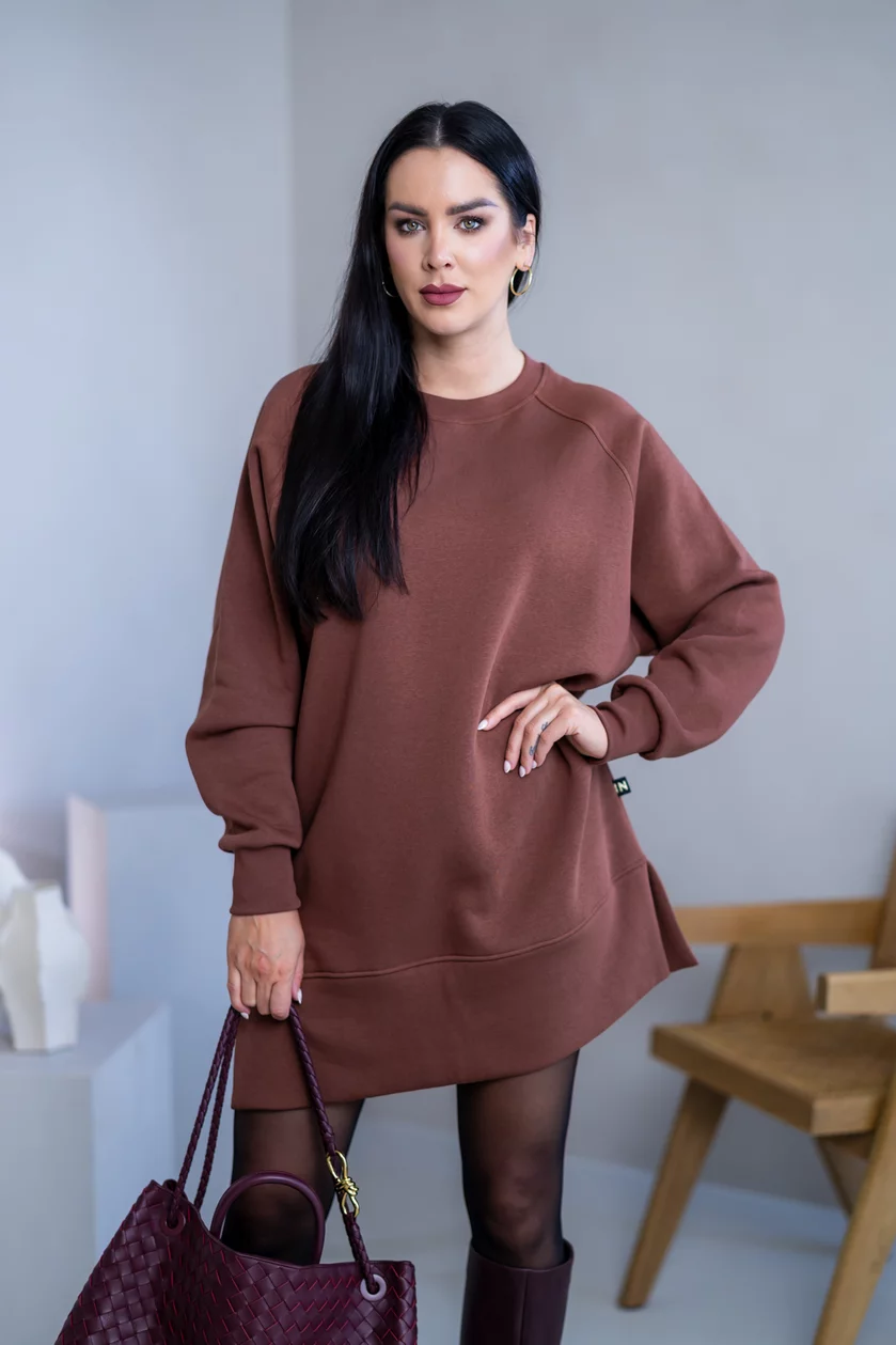 OVERSIZE MIKINOŠATY “HEIDI” - HLADKÉ S RÁZPORKAMI