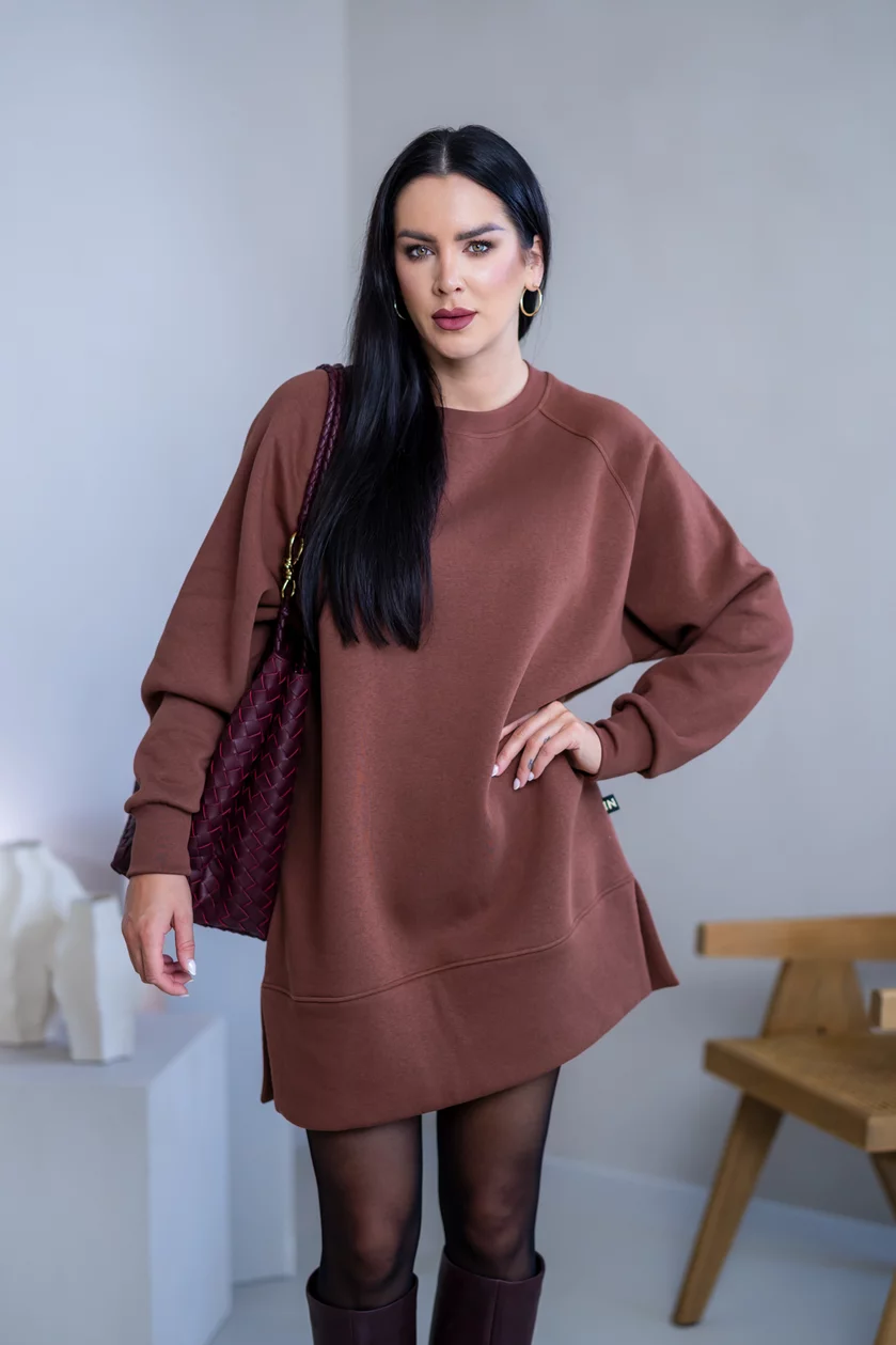 OVERSIZE MIKINOŠATY “HEIDI” - HLADKÉ S RÁZPORKAMI