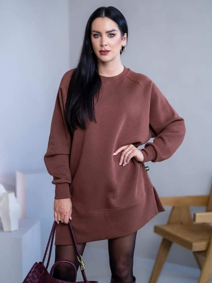 OVERSIZE MIKINOŠATY “HEIDI” - HLADKÉ S RÁZPORKAMI