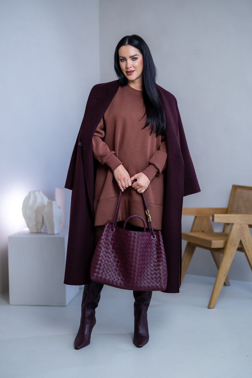 OVERSIZE MIKINOŠATY “HEIDI” - HLADKÉ S RÁZPORKAMI