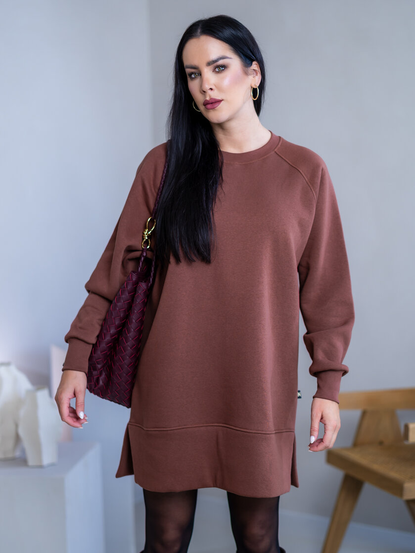 OVERSIZE MIKINOŠATY “HEIDI” - HLADKÉ S RÁZPORKAMI