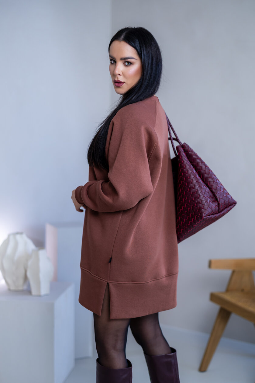 OVERSIZE MIKINOŠATY “HEIDI” - HLADKÉ S RÁZPORKAMI