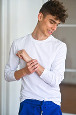 PÁNSKE TRIČKO S GUĽATÝM VÝSTRIHOM / DLHÉ RUKÁVY / VŠETKY FARBY